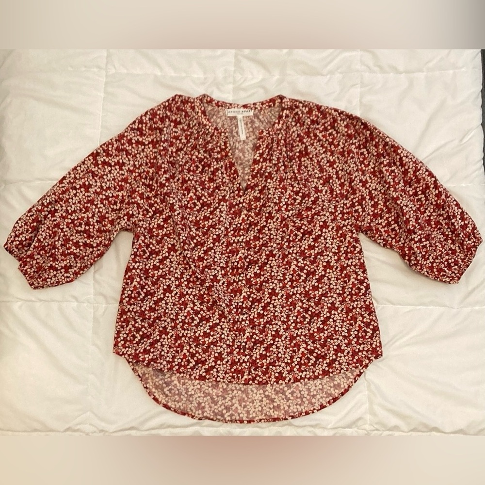 Apiece Apart Mitte Floral Top Red x White Size S - Picture 4 of 11